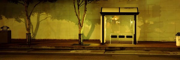 Bus Stop At Night, San Francisco, California, USA #2