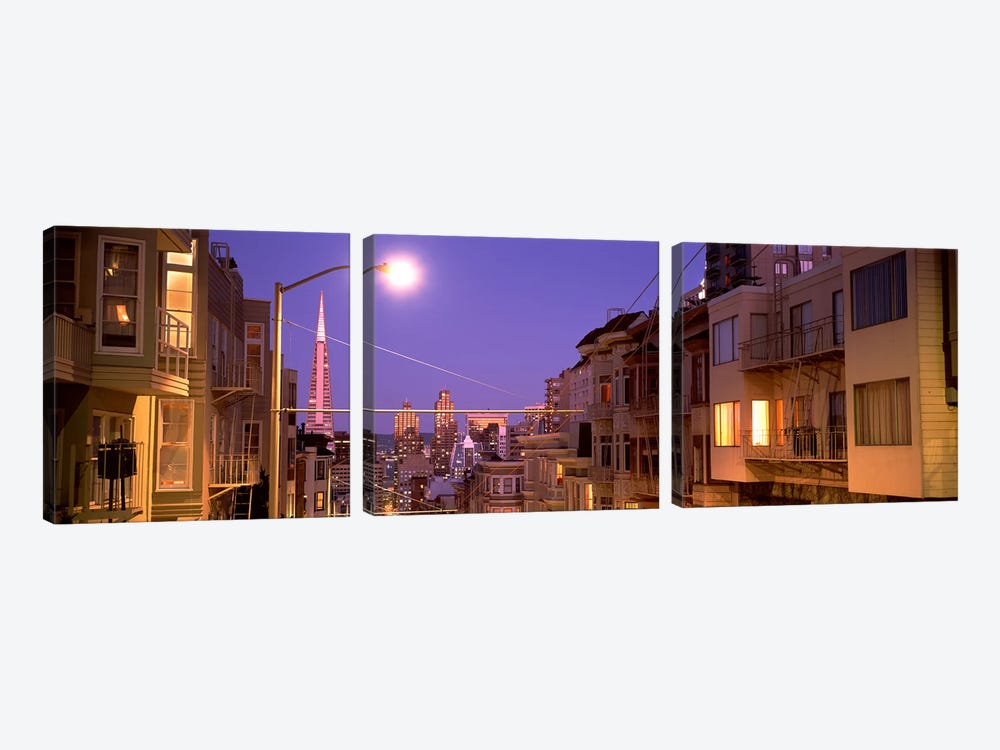 City At Night, San Francisco, California, USA by Panoramic Images 3-piece Canvas Print