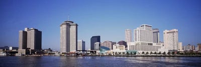 Buildings at the waterfront, Mississippi River, New Orleans, Louisiana, USA by Panoramic Images canvas print