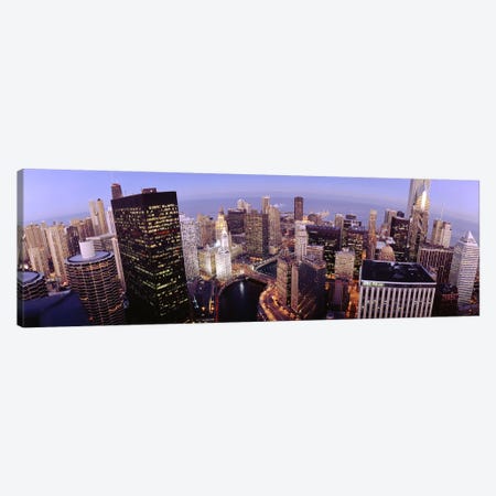 USA, Illinois, Chicago, Chicago River, High angle view of the city Canvas Print #PIM4666} by Panoramic Images Canvas Artwork