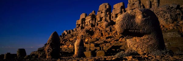 Cappadocia: Rocks on a cliff, Mount Nemrut, Nemrud Dagh, Cappadocia, Antolia, Turkey by Panoramic Images