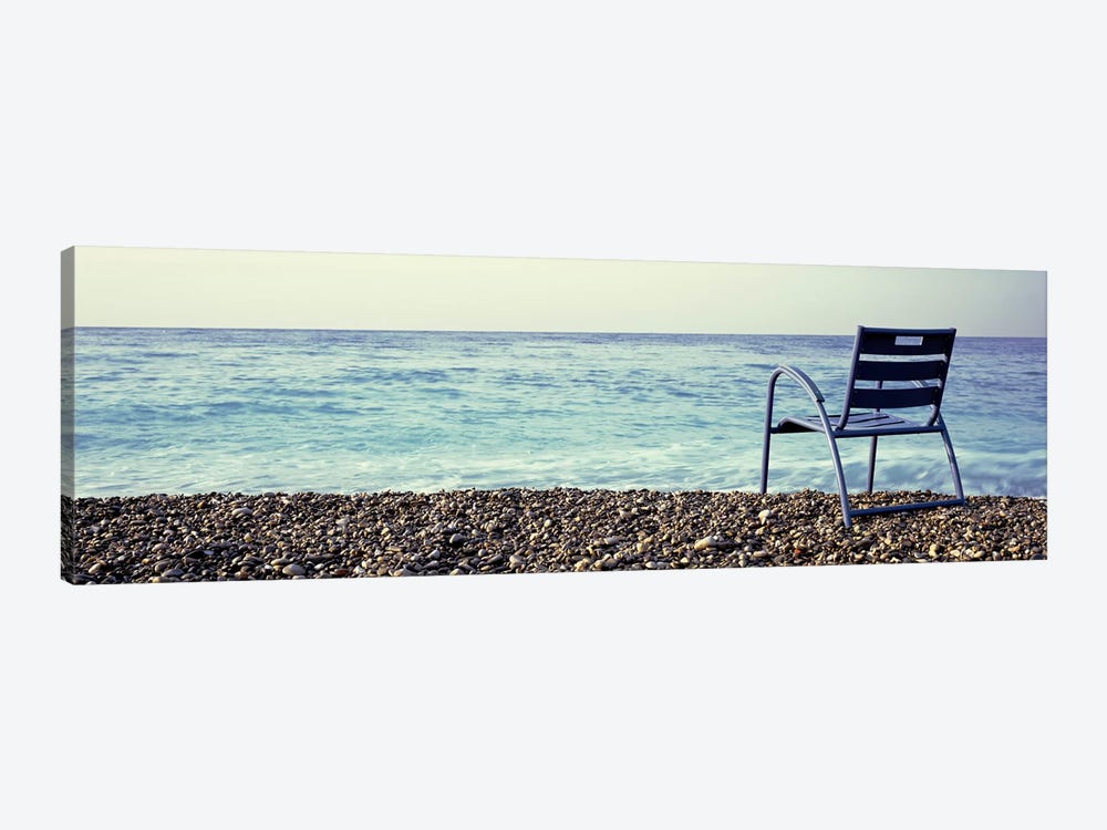 Vacant Chair On The Beach, Nice, Cote De Azur, France by Panoramic Images 1-piece Canvas Wall Art