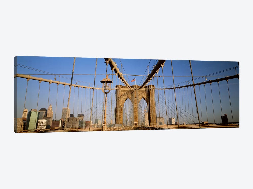 USA, New York State, New York City, Brooklyn Bridge at dawn by Panoramic Images 1-piece Canvas Wall Art