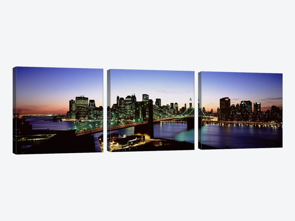 Brooklyn Bridge, New York City, New York, USA by Panoramic Images 3-piece Canvas Art Print