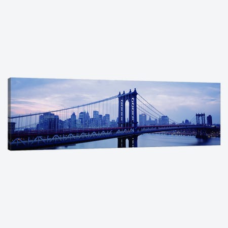Skyscrapers In A City, Manhattan Bridge, NYC, New York City, New York State, USA Canvas Print #PIM4677} by Panoramic Images Canvas Art Print