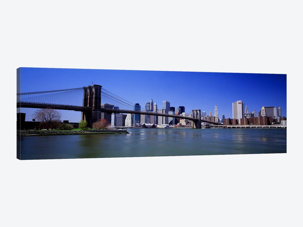 USA, New York State, New York City, Brooklyn Bridge, Skyscrapers in a city #2 by Panoramic Images 1-piece Canvas Artwork