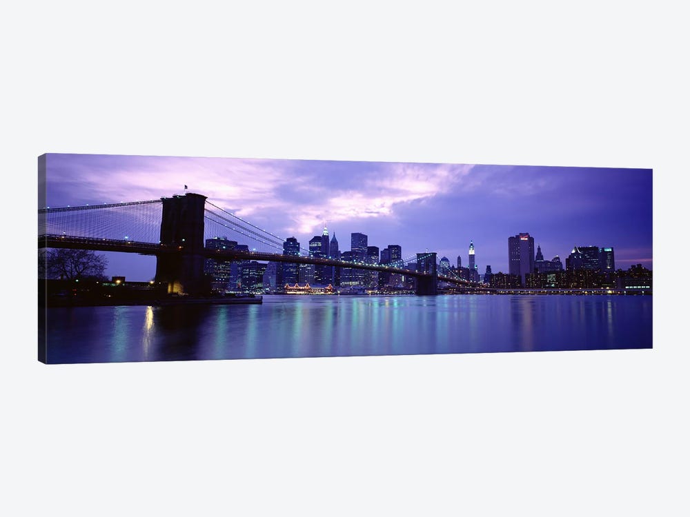 Skyscrapers In A City, Brooklyn Bridge, NYC, New York City, New York State, USA by Panoramic Images 1-piece Art Print