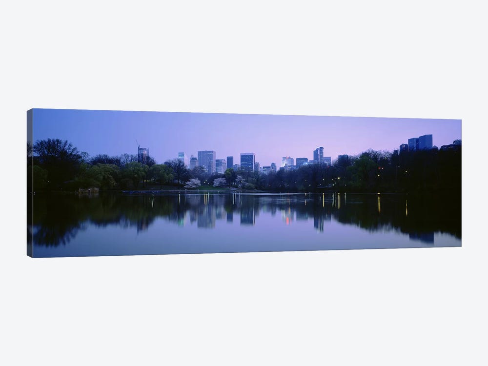 USANew York State, New York City, Central Park Lake, Skyscrapers in a city by Panoramic Images 1-piece Canvas Artwork