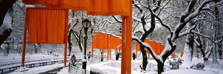 USANew York, New York City, Central Park, People walking in the The Gates