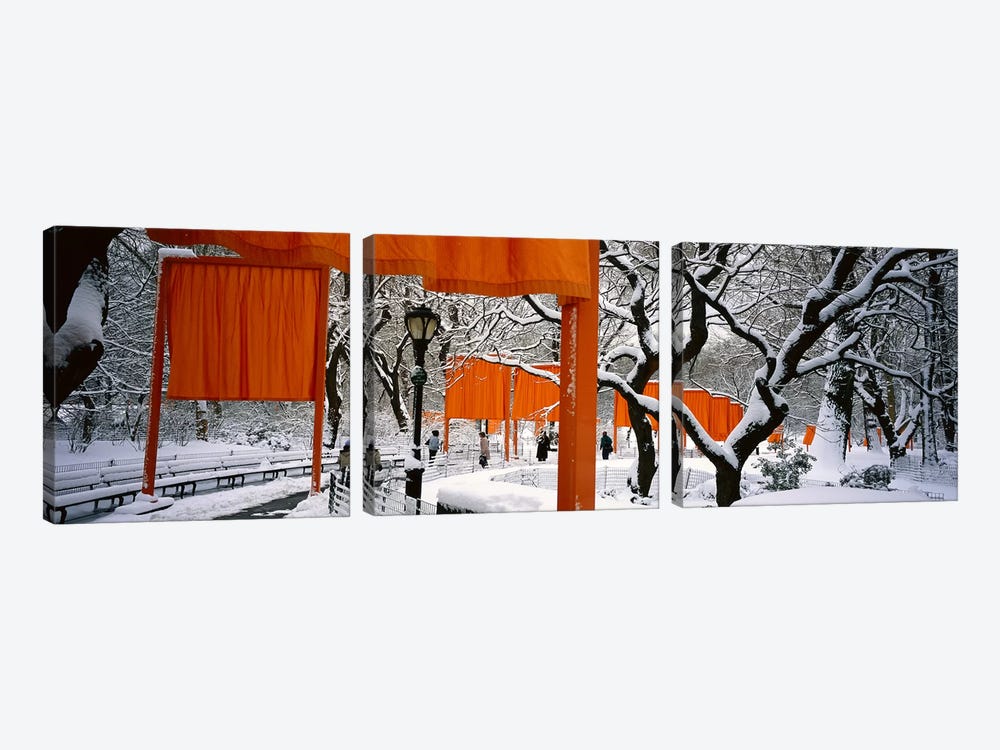 USANew York, New York City, Central Park, People walking in the The Gates by Panoramic Images 3-piece Canvas Print