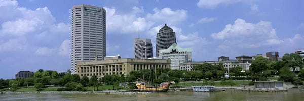 Ohio: USA, Ohio, Columbus, Cloud over tall building structures by Panoramic Images