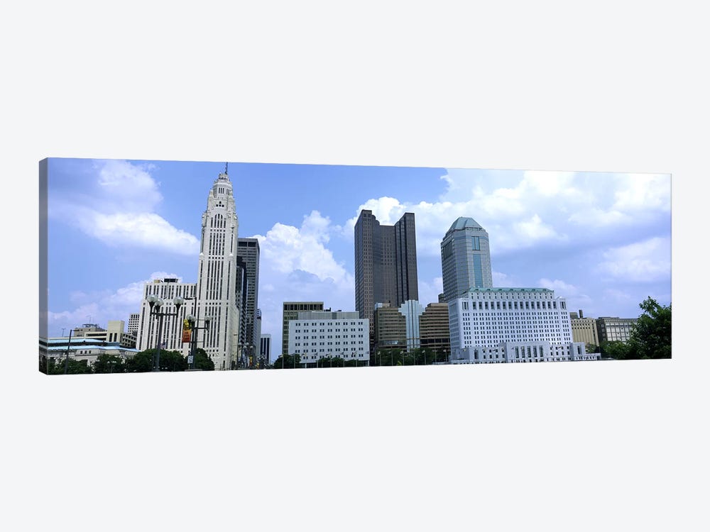 USA, Ohio, Columbus, Clouds over tall building structures by Panoramic Images 1-piece Canvas Wall Art