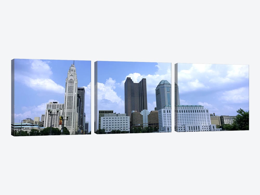 USA, Ohio, Columbus, Clouds over tall building structures by Panoramic Images 3-piece Canvas Artwork