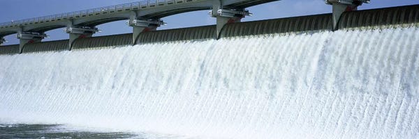 Ohio: USA, Ohio, Columbus, Big Walnut Creek, Low angle view of a Dam by Panoramic Images