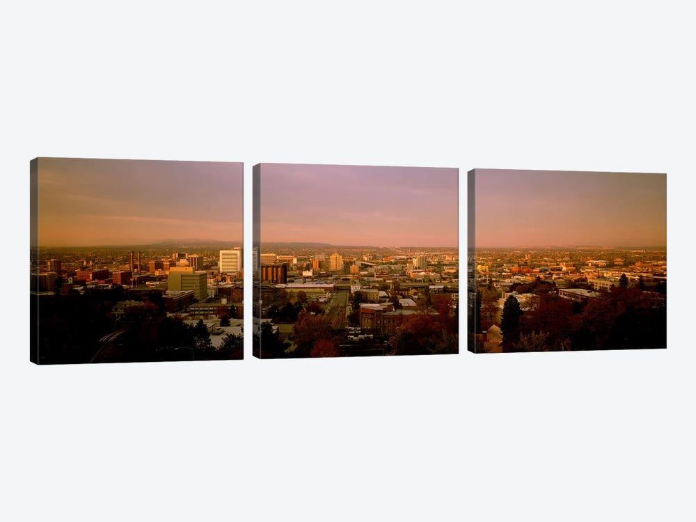 USA, Washington, Spokane, Cliff Park, High angle view of buildings in a city by Panoramic Images 3-piece Canvas Print