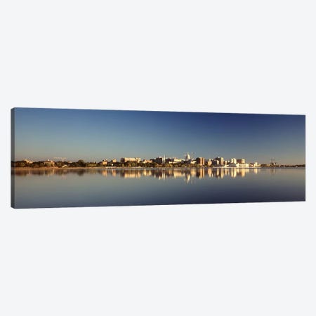 USA, Wisconsin, Madison, Lake Monona, City on a waterfront Canvas Print #PIM4695} by Panoramic Images Art Print