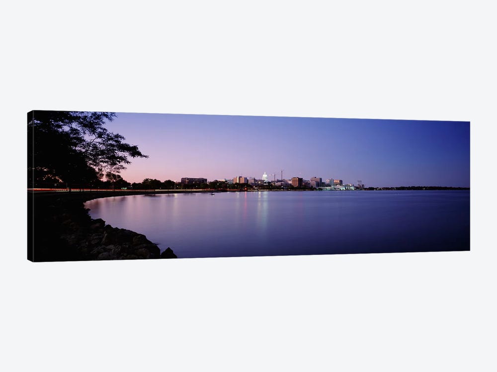 Buildings Along A Lake, Lake Monona, Madison, Wisconsin, USA by Panoramic Images 1-piece Canvas Art Print