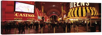 USA, Nevada, Las Vegas, The Fremont Street, Large group of people at a market street Canvas Art Print - Gambling Art