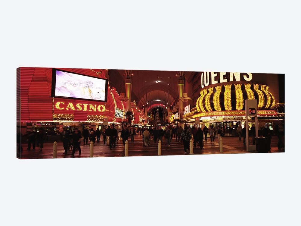 USA, Nevada, Las Vegas, The Fremont Street, Large group of people at a market street by Panoramic Images 1-piece Canvas Artwork