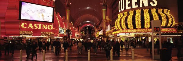 Nevada: USA, Nevada, Las Vegas, The Fremont Street, Large group of people at a market street by Panoramic Images