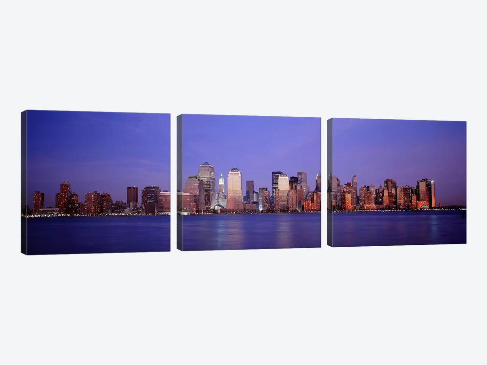 Skyscrapers in a city, Manhattan, New York City, New York, USA by Panoramic Images 3-piece Art Print
