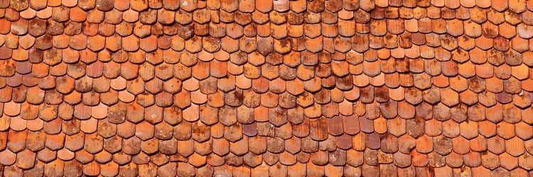 Close-Up Of Old Roof Tiles, Rothenburg ob der Tauber, Germany