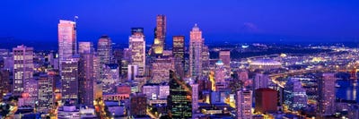 USAWashington, Seattle, cityscape at dusk by Panoramic Images multi panel art