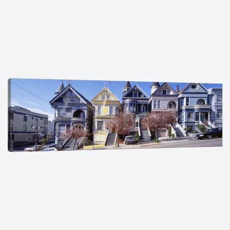 Cars Parked In Front Of Victorian Houses, San Francisco, California, USA Canvas Print #PIM4710} by Panoramic Images Art Print