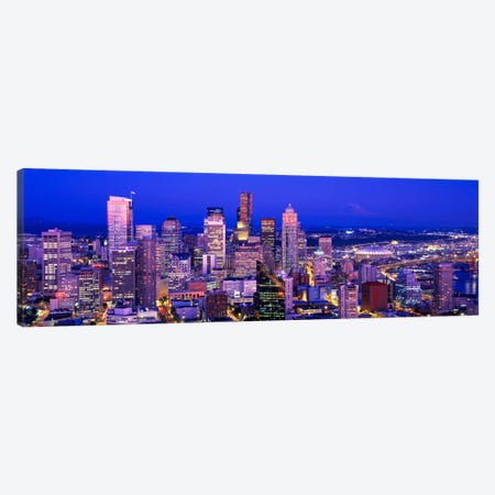 USAWashington, Seattle, cityscape at dusk Canvas Print #PIM471} by Panoramic Images Canvas Art Print