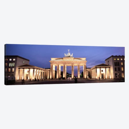 Illuminated Brandenburg Gate At Night, Berlin, Germany Canvas Print #PIM4728} by Panoramic Images Canvas Artwork
