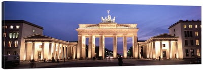 Illuminated Brandenburg Gate At Night, Berlin, Germany Canvas Art Print - Berlin Art