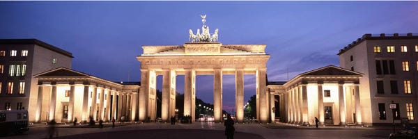 Berlin: Illuminated Brandenburg Gate At Night, Berlin, Germany by Panoramic Images