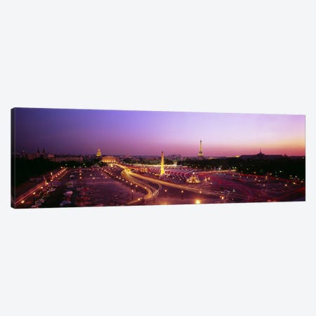 High angle view of Paris at dusk Canvas Print #PIM4742} by Panoramic Images Canvas Wall Art