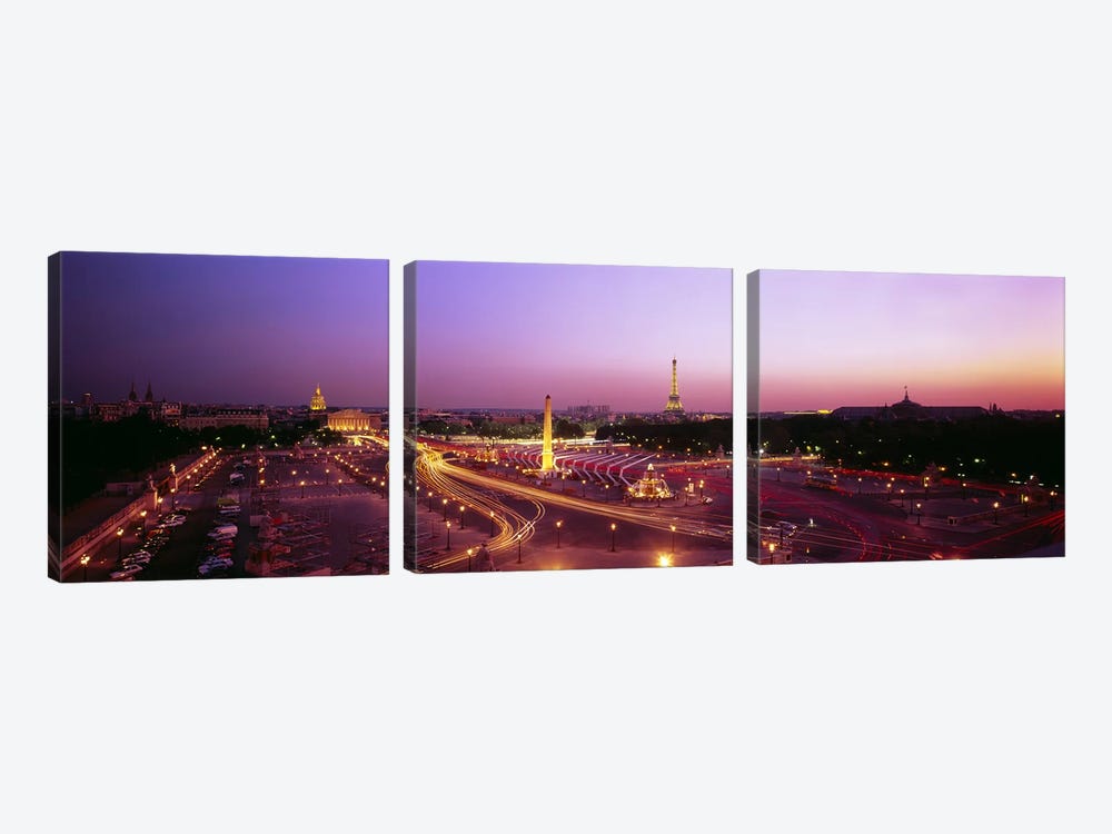 High angle view of Paris at dusk by Panoramic Images 3-piece Art Print