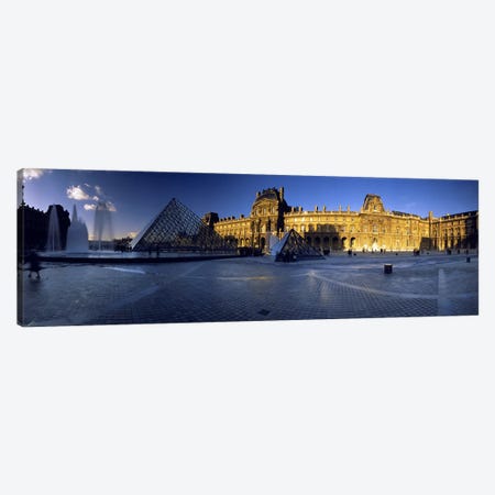 Sun Shining On The Richelieu Wing, Musee du Louvre, Paris, France Canvas Print #PIM4743} by Panoramic Images Canvas Wall Art