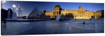 Sun Shining On The Richelieu Wing, Musee du Louvre, Paris, France Canvas Art Print - Landmarks & Attractions