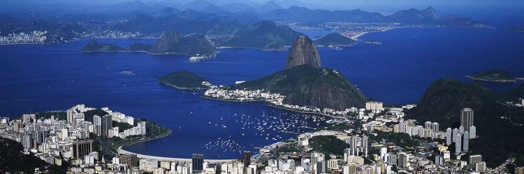 Aerial View Of Sugarloaf Mountain And Guanabara Bay, Rio de Janeiro, Brazil