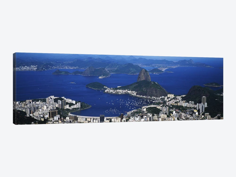 Aerial View Of Sugarloaf Mountain And Guanabara Bay, Rio de Janeiro, Brazil by Panoramic Images 1-piece Canvas Art