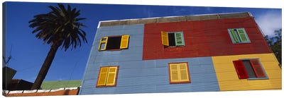 Brightly Colored Siding And Shutters, La Boca Barrio, Buenos Aires, Argentina Canvas Art Print - Argentina Art
