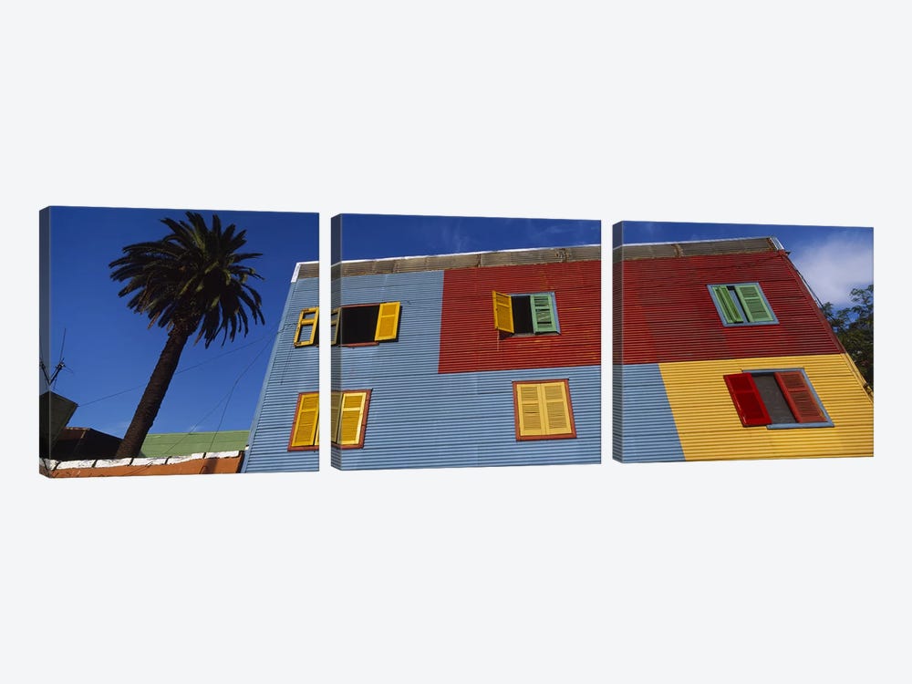 Brightly Colored Siding And Shutters, La Boca Barrio, Buenos Aires, Argentina by Panoramic Images 3-piece Canvas Print