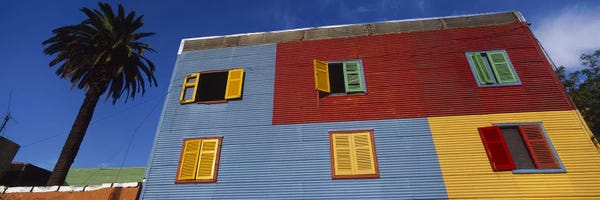 Buenos Aires: Brightly Colored Siding And Shutters, La Boca Barrio, Buenos Aires, Argentina by Panoramic Images