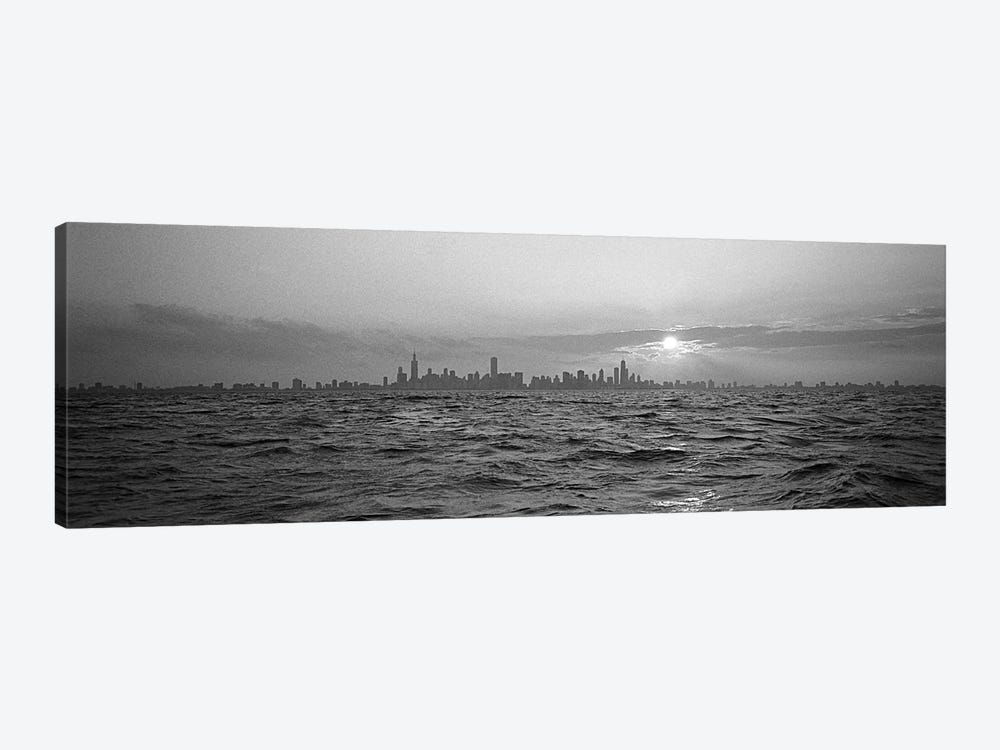 Sunset Over A City, Chicago, Illinois, USA by Panoramic Images 1-piece Canvas Print
