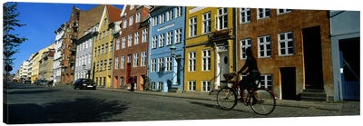 Woman Riding A Bicycle, Copenhagen, Denmark Canvas Art Print - Denmark