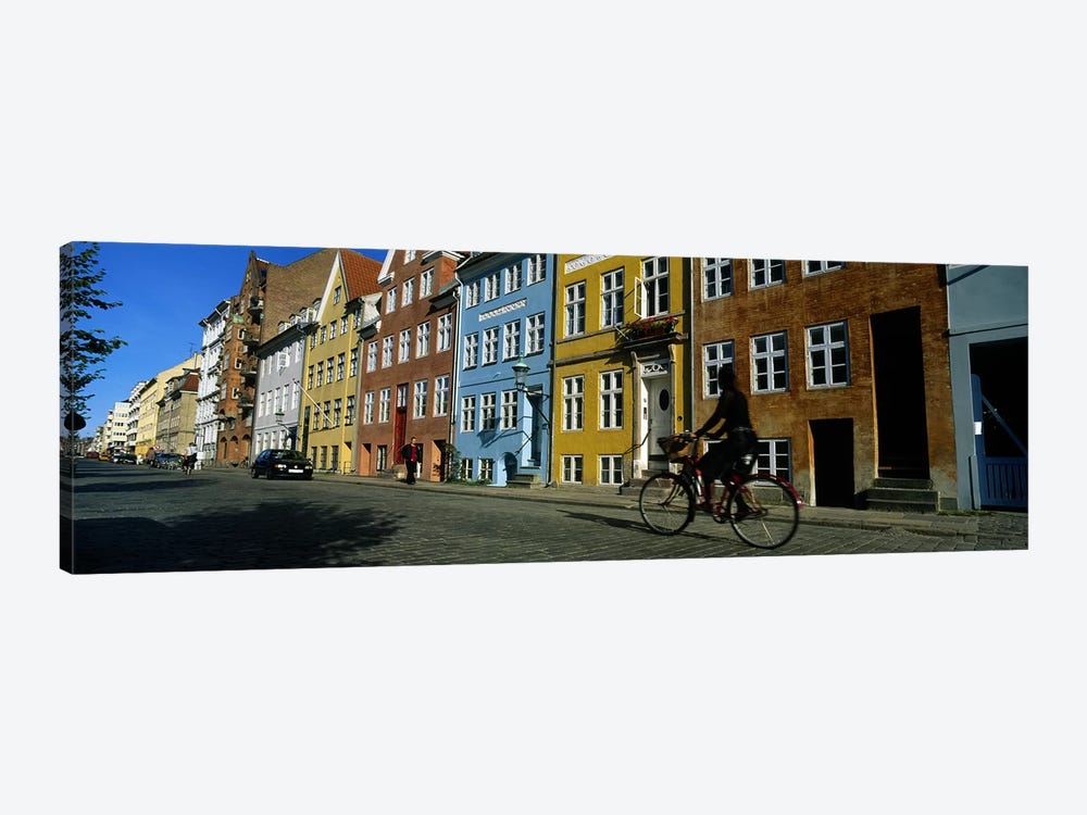 Woman Riding A Bicycle, Copenhagen, Denmark by Panoramic Images 1-piece Canvas Art Print