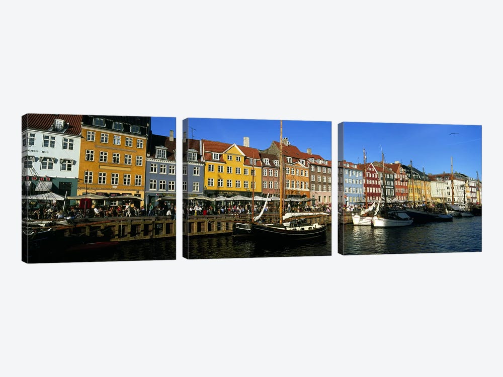 Waterfront Property, Nyhavn, Copenhagen, Denmark by Panoramic Images 3-piece Canvas Wall Art