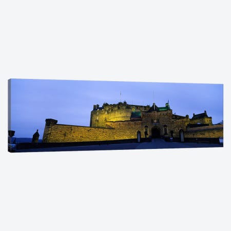 An Illuminated Edinburgh Castle At Night, Edinburgh, Scotland, United Kingdom Canvas Print #PIM4774} by Panoramic Images Canvas Artwork