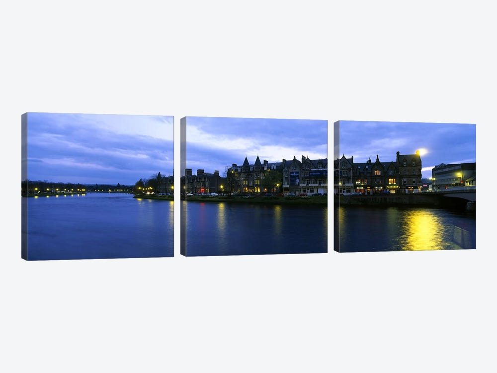 Buildings On The Waterfront, Inverness, Highlands, Scotland, United Kingdom by Panoramic Images 3-piece Art Print