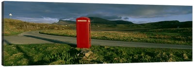 Red Telephone Booth, Isle Of Skye, Inner Hebrides, Scotland, United Kingdom Canvas Art Print