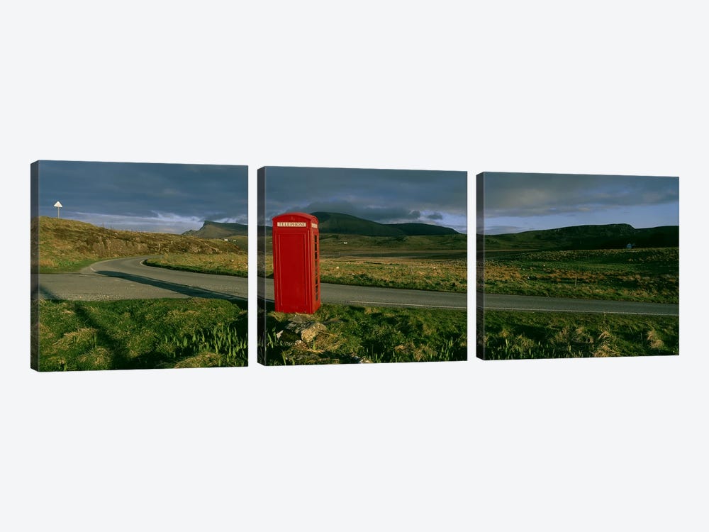 Red Telephone Booth, Isle Of Skye, Inner Hebrides, Scotland, United Kingdom by Panoramic Images 3-piece Canvas Print