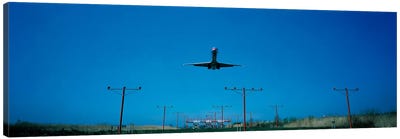 Airplane landing Philadelphia International Airport PA USA Canvas Art Print - By Air